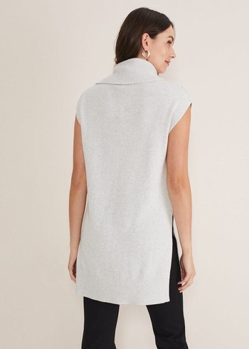 Phase Eight Kysated Sleeveless Tunic Knitwear Silver/Grey Canada | HAKSYV-234